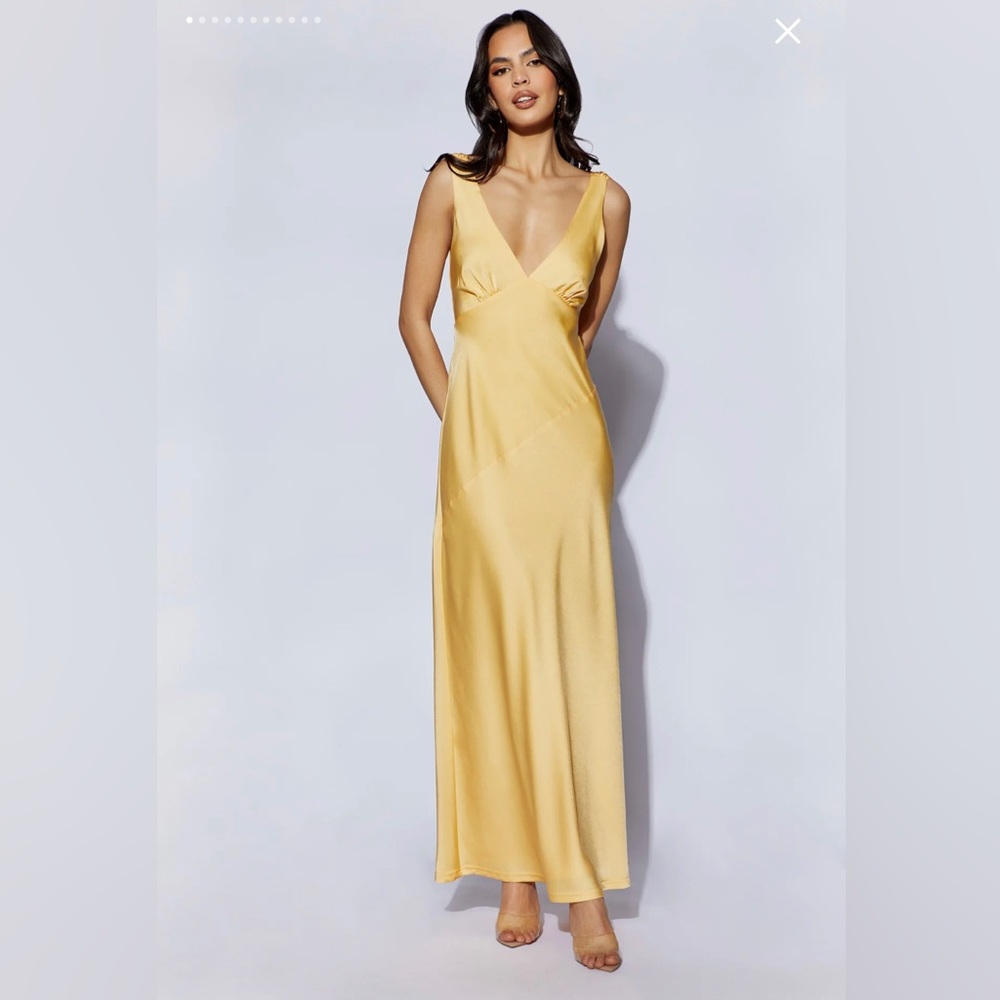 Meshki Nadia Maxi Satin Dress with Back Cowl